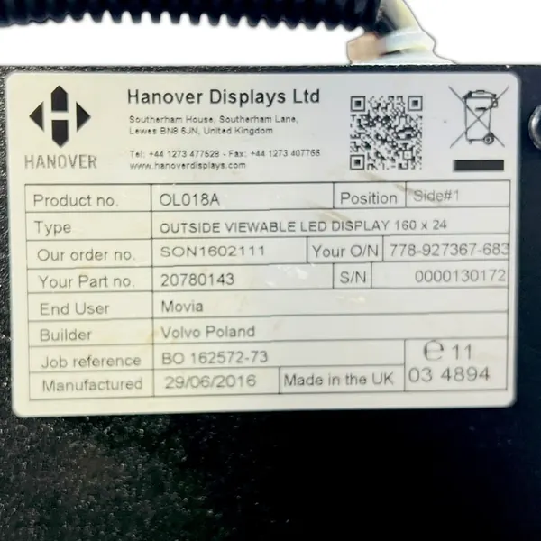 VOLVO Placa de Destino Ônibus Direito image 3