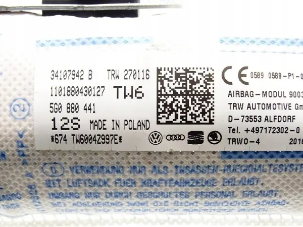 Airbag Skoda Octavia Mk3 OEM 5G0880441 - Occasion image 5