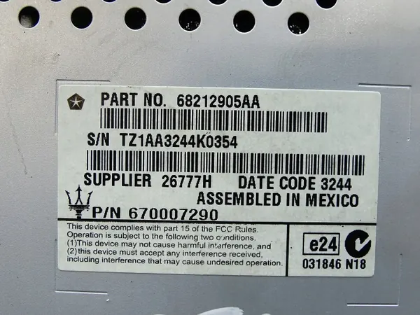 Écran Maserati Ghibli III M157 OEM 68212905AA image 6