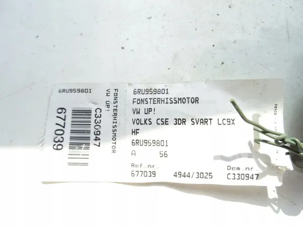 VW UP Ikkunamoottori 6RU959801 image 3
