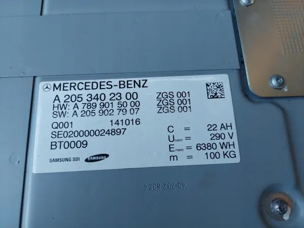 Batería HV Mercedes OEM A2053402300 22Ah Usada image 4