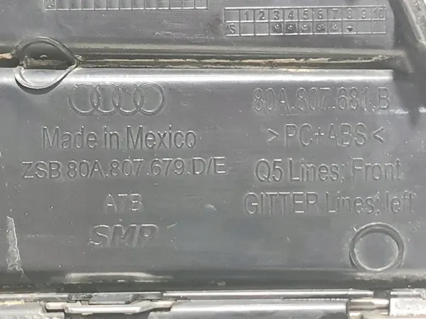 Griglia Paraurti Anteriore Sinistra Audi Q5 OEM 80A807679D/E image 6