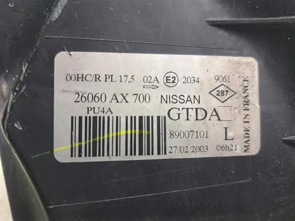 Vasen ajovalo Nissan Micra K12 2003-2010 OEM 26060AX700 image 5