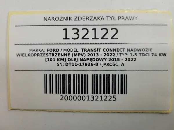DT11-17926-B Rechter Achter Bumperhoek Ford Transit image 9