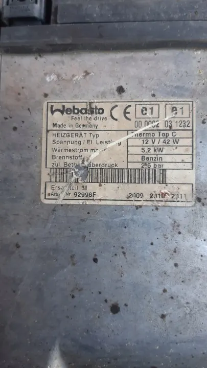 Chauffage Webasto Thermo Top C 5.2kW Essence Complet image 7