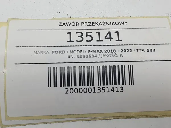 Relay Valve Ford F-MAX 500 Euro 6 K000634 image 5