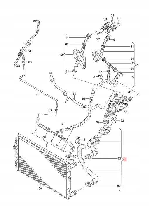 Vesiputki VW POLO V 6R A3 8V FABIA III 6C0122101E image 3