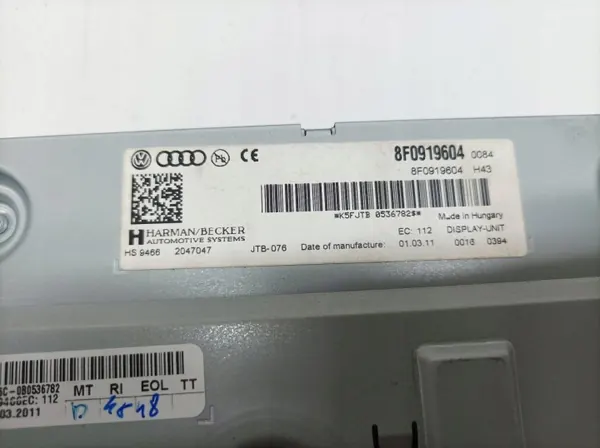 Écran OEM 8F0919604 pour Audi A4 B8 (2008-2015) image 3