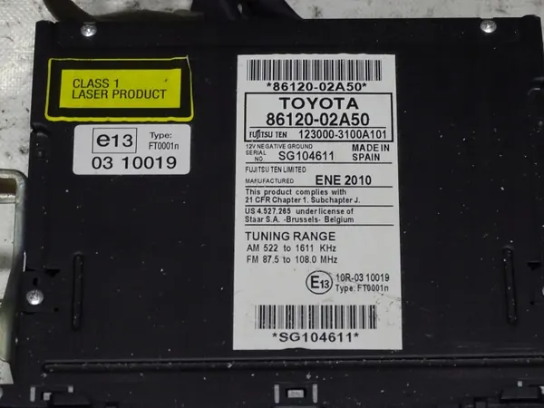 Radio CD Toyota OEM 86120-02A50 pour Auris I E15 Lift image 3