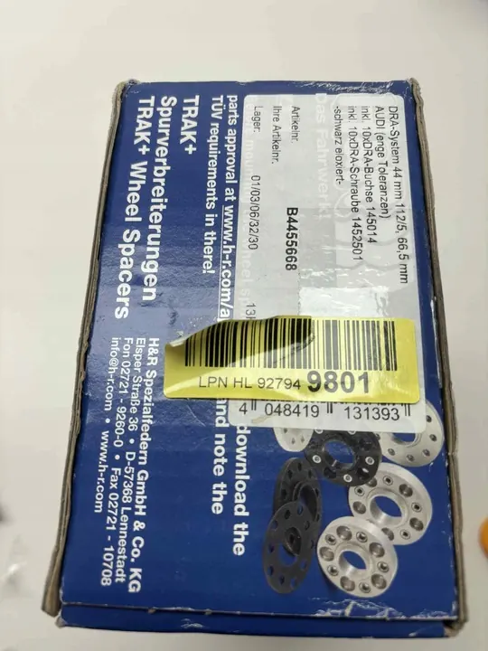 H&R DRA 44mm Wheel Spacers 5x112 Audi Porsche Volkswagen B4455668 image 5