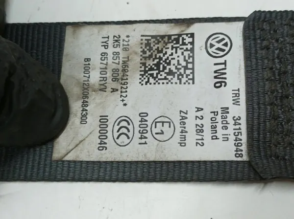 Sicherheitsgurt Beifahrer vorne OEM 2K5857806A image 4