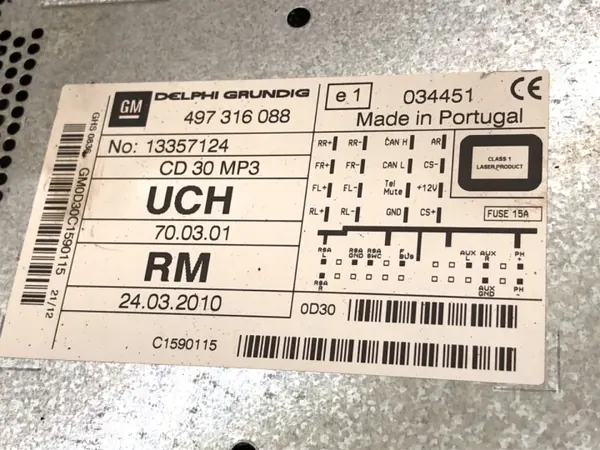 Radio OEM 13357124 pour Opel Corsa D 2006-2014 image 6