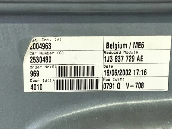 Regulador de janela dianteira esquerda OEM 1J3837729AE VW Golf IV image 4
