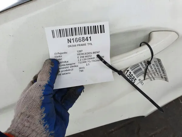 Rechter Achterdeur 799 Mercedes E250 W212 OEM image 3