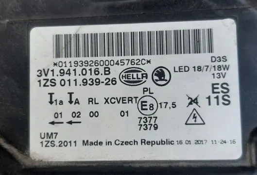 SKODA SUPERB III Bi-Xenon LED Ajovalot Vasemmalle Oikealle image 6