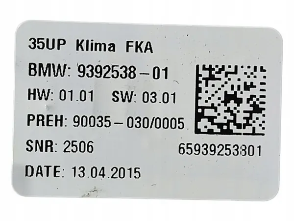 Panneau climatisation BMW 7 G11 G12 OEM 9392538 image 6