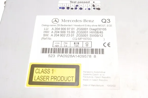Radio CD Mercedes W204 OEM A2049069701 image 4