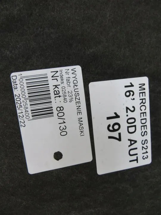 Isolamento capô Mercedes W213 OEM 080/130 image 6