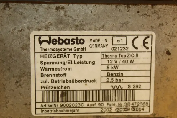 Chauffage auxiliaire Webasto 4E0265081 5kW Essence image 3