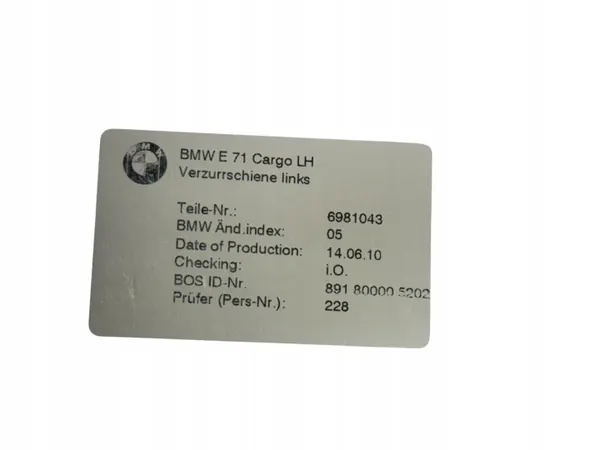 BMW X6 E71 6981043 linker dakdragergleufgeleider image 3