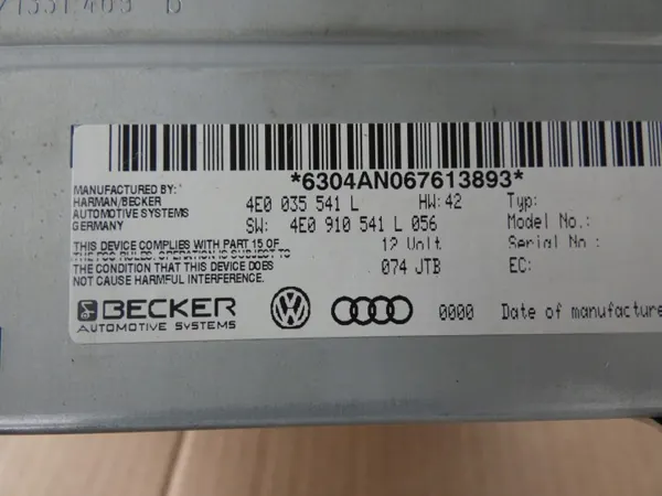Audi A8 D3 Lift Radio Tuner OEM 4E0035541L image 4