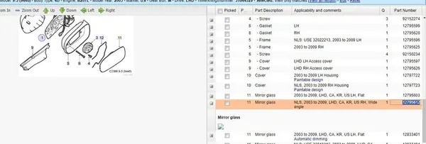 Saab 9-3 Ver2 2006 Peilisisältö image 4