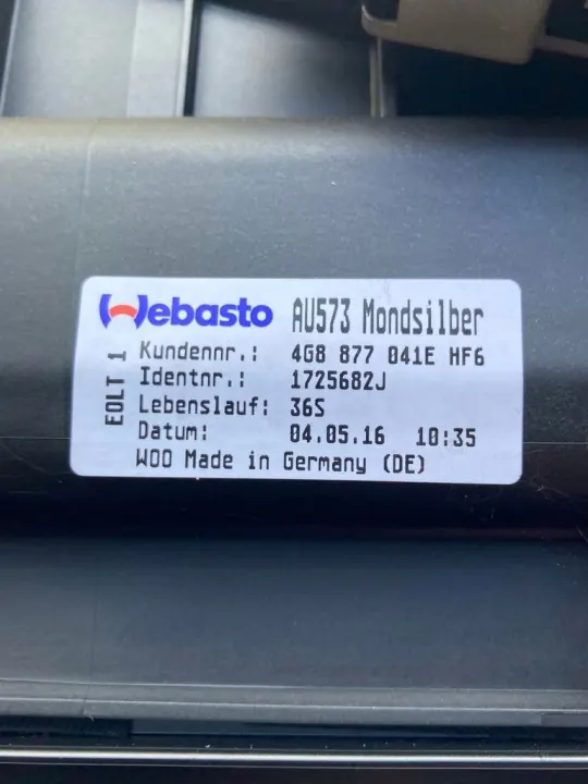 Teto solar Audi A7 OEM 4G8877041E HF6 4G8959591A image 3