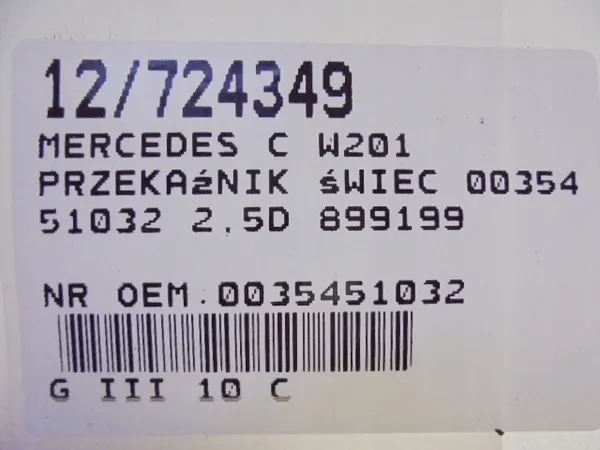 Relais de bougie Mercedes OEM 0035451032 - Occasion image 8