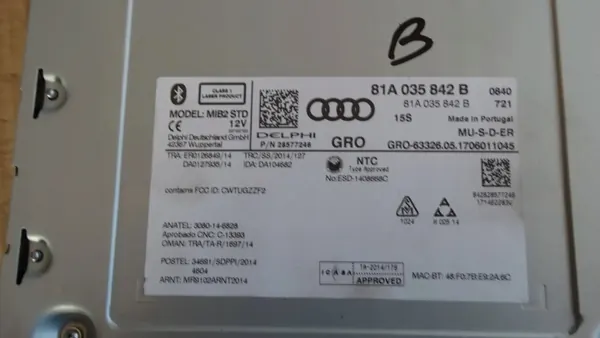 Leitor MMI Audi usado OEM 81A035842B para Q2 image 4