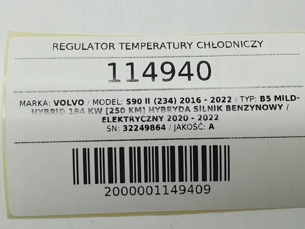 Kylvätsketermostat OEM 32249864 för Volvo S90 II image 4