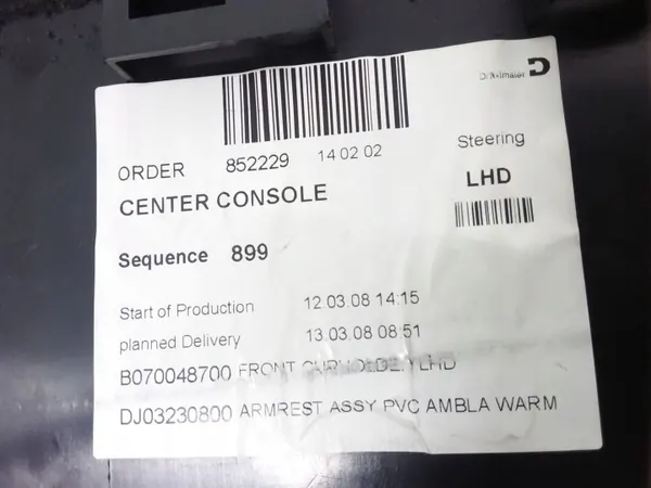 Keskikonsolin käsinoja Jaguar XF X250 OEM 8x23-F045H38-A image 4