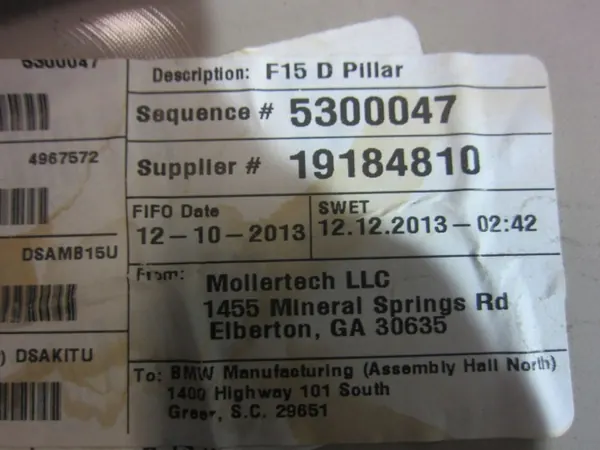 BMW X5 F15 D-pilaarbekleding Links Oyster OEM 51437344217 image 7