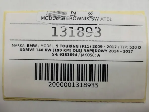 Lichtregelmodule OEM 9383694 voor BMW 5 F10/F11 image 9