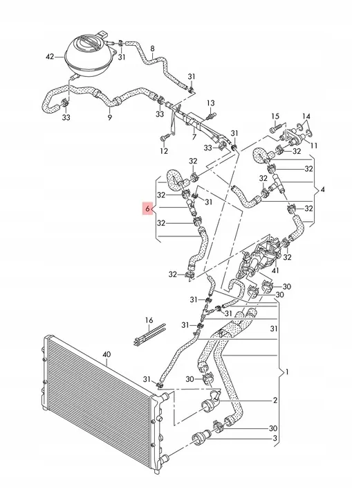 VW POLO 6R Vesisuodatin 6C0122157H 5Q0122051BD 5Q0122063 image 2