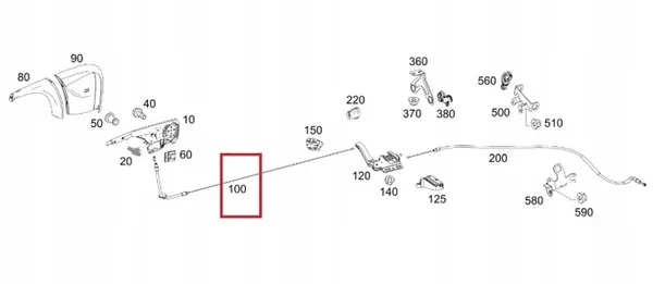 Handbrake Cable Mercedes Sprinter W906 A9064205285 image 3