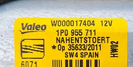 Heckwischermotor SEAT LEON II 2005-2012 OEM 1P0955711 image 2