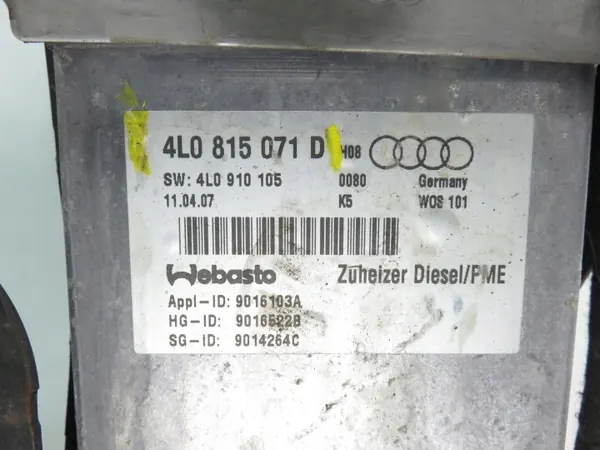 Webasto Thermo Top C Lämmitys OEM 4L0815071D Audi Q7:lle image 6