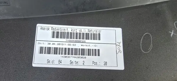 VW Amarok Framstötfjäder Vänster Lista OEM 2HH853727 image 7