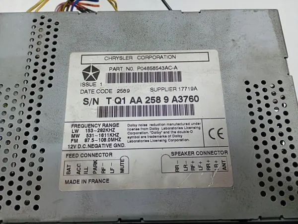 Jeep Grand Cherokee 99-04 Radio OEM M1S230 DOM 00019181 image 5