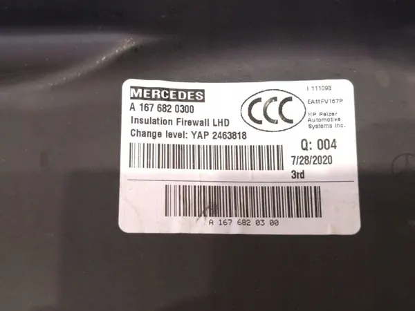 Isolation cloison Mercedes GLE W167 Pièce OEM image 5