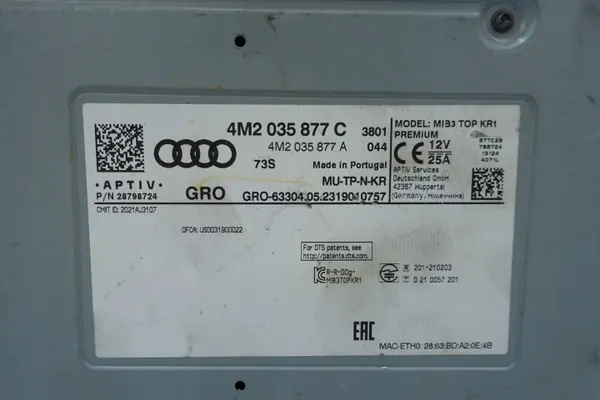 Módulo Navegación Audi MIB3 OEM 4M2035877C image 6