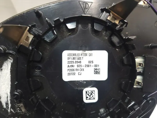 Verre de rétroviseur convexe Porsche Cayenne OEM 9Y1857522T image 3