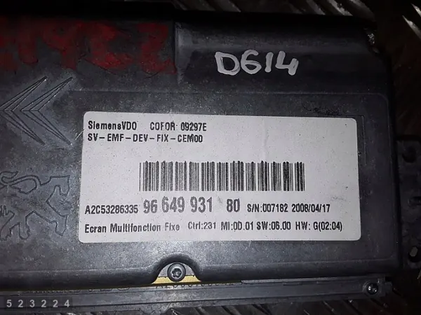2009 Citroen C5 Display Screen 9664993180 image 5