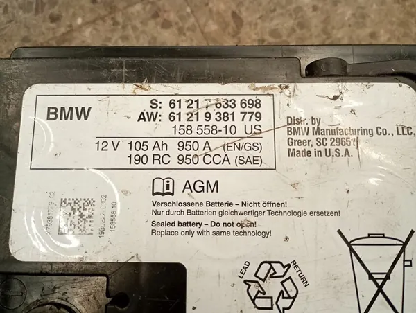 BMW AGM Batterie 105Ah 950A 12V 61219381779 image 4