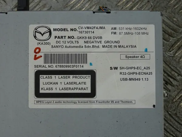 OEM 16730114 CD-radio Navigation för Mazda 6 image 4