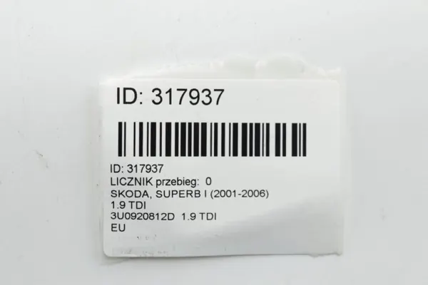 Nopeusmittari OEM 3U0920812D Skoda Superb I 2.0L Diesel image 6