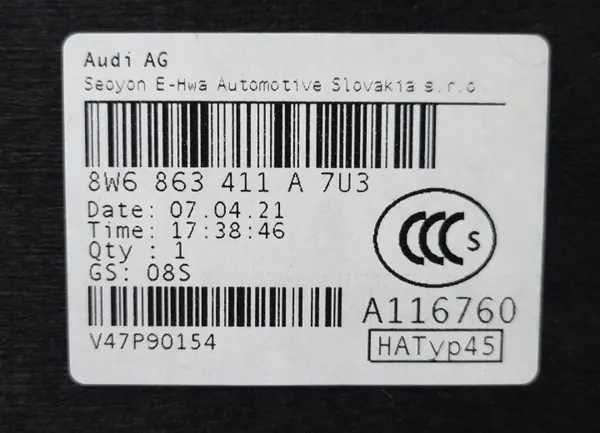 Achterplank OEM 8W6863411A 7U3 voor Audi A5 8W6 F5 image 7