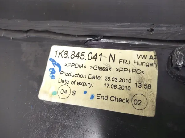 Cristal OEM 1K8845041N 09 VW Scirocco Izquierdo Trasero Oscuro image 3