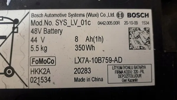 FORD PUMA 2020 R 1.0 ECOBOOST HYBRID BATTERIJ LX7A-10B759-AD image 3