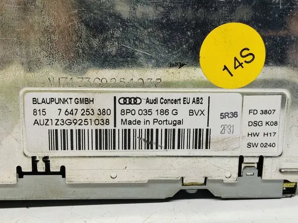 Radio CD Audi usado OEM 8P0035186G para A3 8P image 4